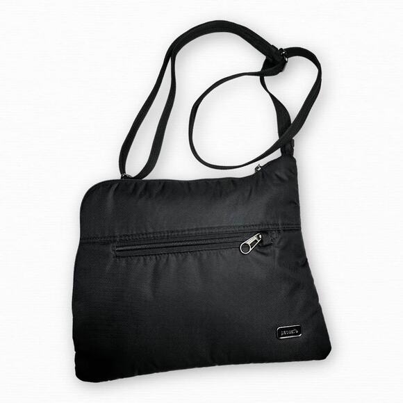 Pacsafe Black anti-theft padded tablet pocket Crossbody - Picture 1 of 9